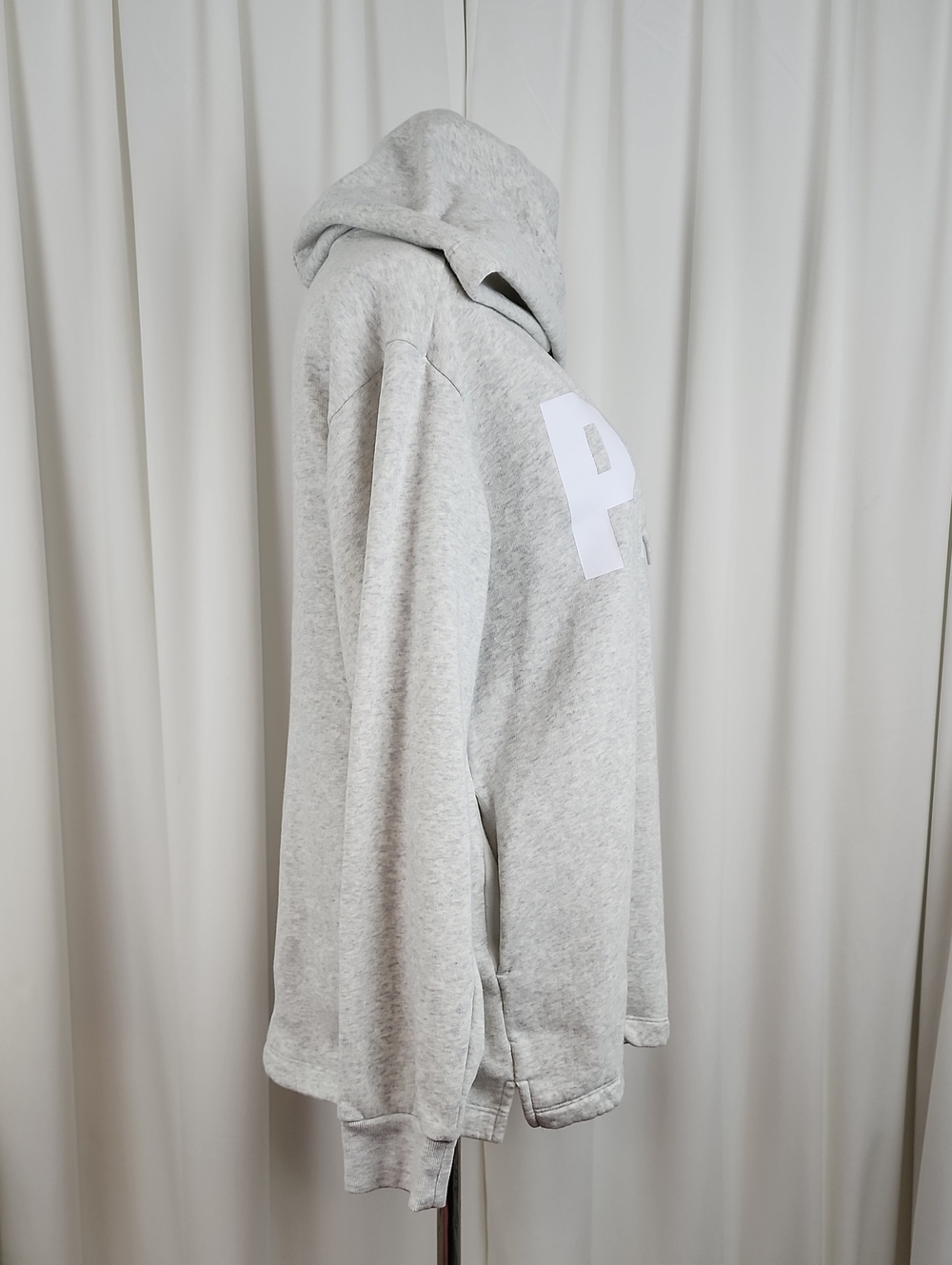 PINK Victoria's Secret Campus Pullover Hoodie Heathered Grey Size Medium - Picture 4 of 16